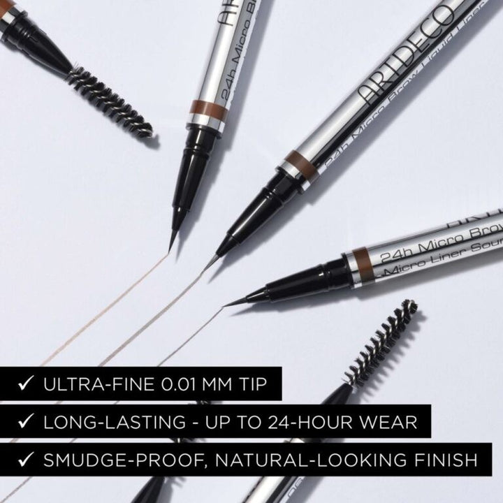 ARTDECO -  ČRTALO ZA OBRVI 24h MICRO BROW LIQUID LINER 24 MEDIUM BROWN