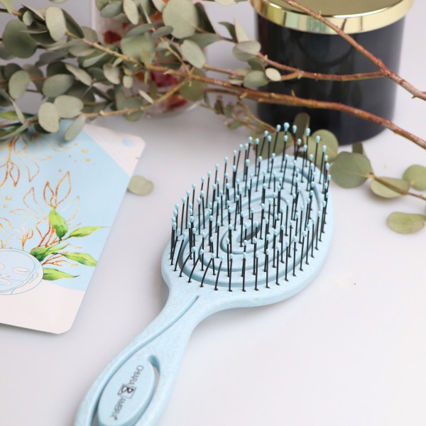 CHIARA AMBRA KRTAČA ZA LASE Z NARAVNO SLAMO - MODRA